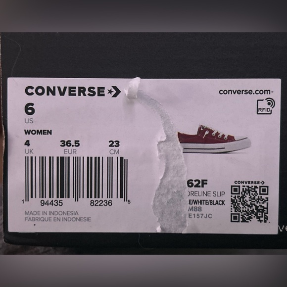Converse Maroon Canvas Slip-Ons - Picture 2 of 3
